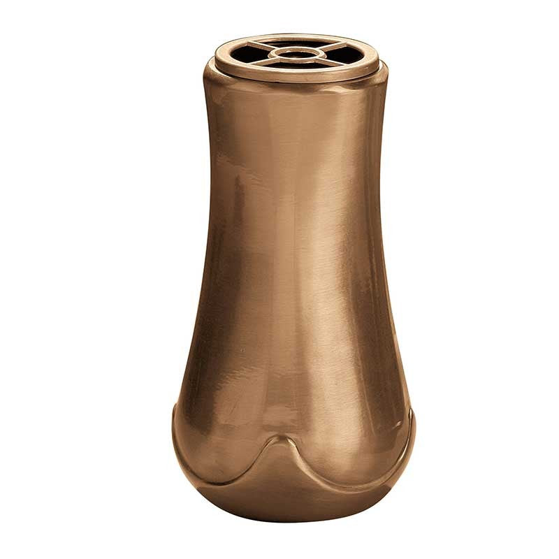 Vaso portafiori per cimitero 26,5cm - In bronzo, con interno in plasti