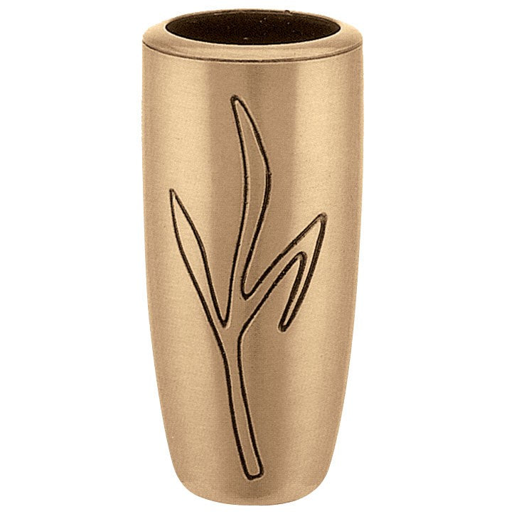 Vaso portafiori per cimitero 20cm - In bronzo, con interno rimovibile - Da  parete 2200/P