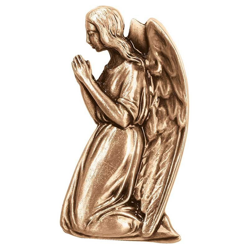 Decorazione in bronzo per lapidi - angelo 12x6,5cm - Applicazione a pa