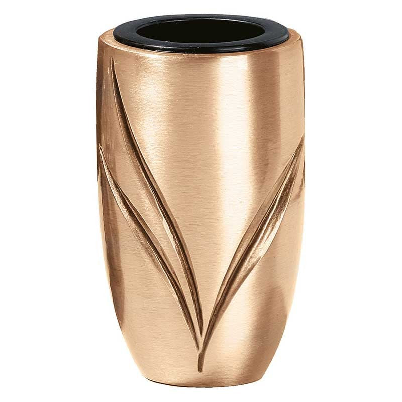 Vaso Per Tomba Roseta Con Picchetto - Plastica Color Bronzo 30 Cm - 4