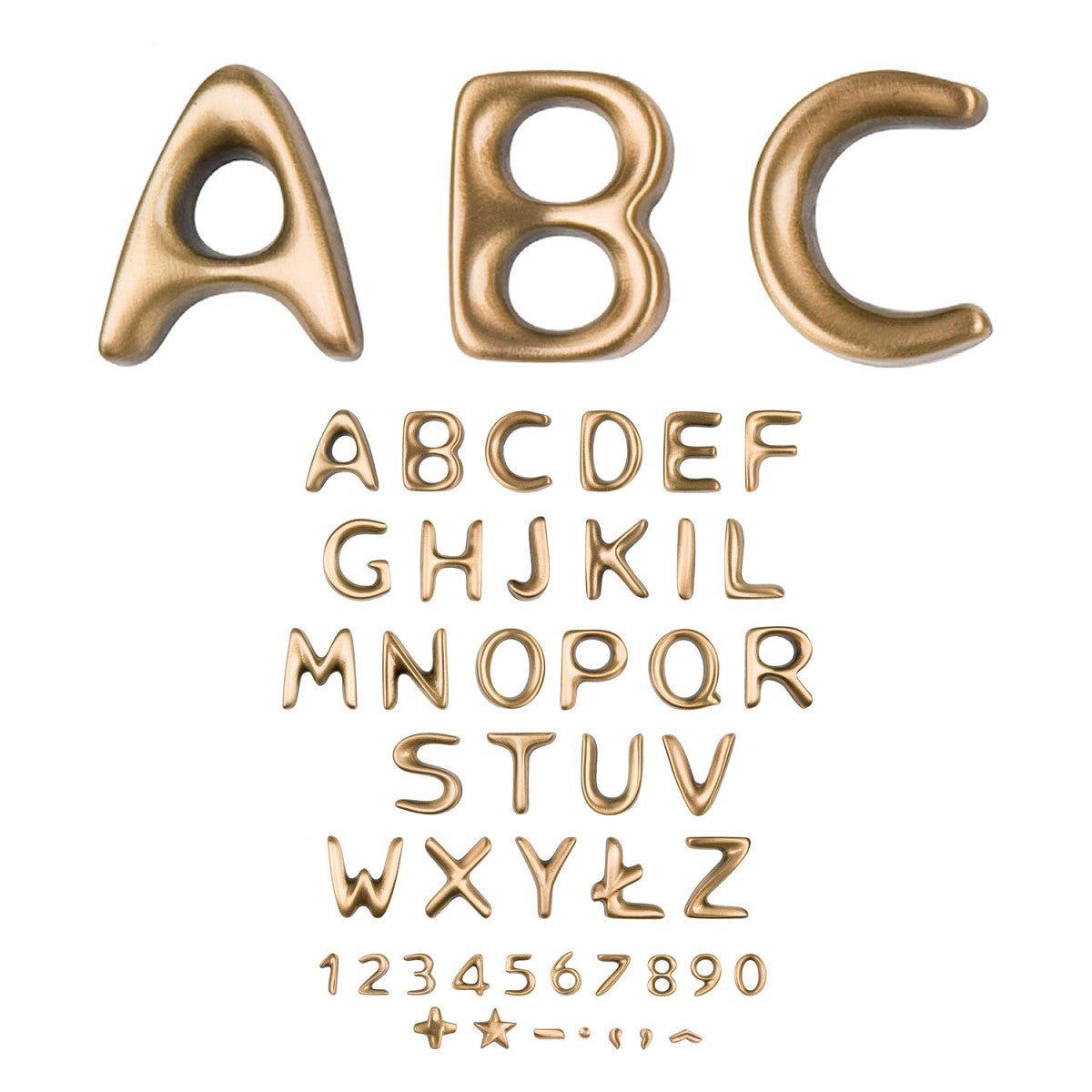 Lettere per lapidi in bronzo Stile Passion Caratteri singoli Lettere per lapidi in bronzo Stile Passion Caratteri singoli