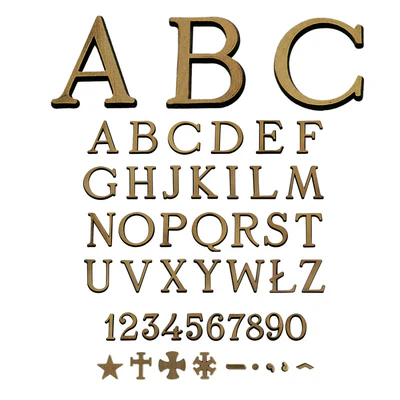 Höhe 1,5 cm - BUCHSTABEN UND ZIFFERN