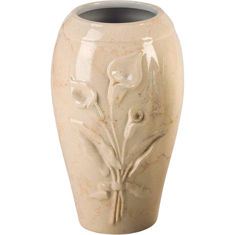 Vase funéraire Calla 21x13cm - En porcelaine , au sol CAL162P/BOTT