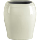 Macetero rectangular para cementerio Liscia 19x17cm - En porcelana Marfil, de pared LI142P/A