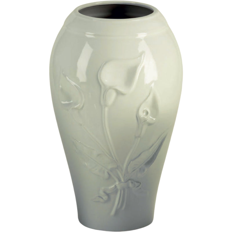 Vaso portafiori per cimitero Calla 21x13cm - In Porcellana Avorio, a terra CAL162P/A