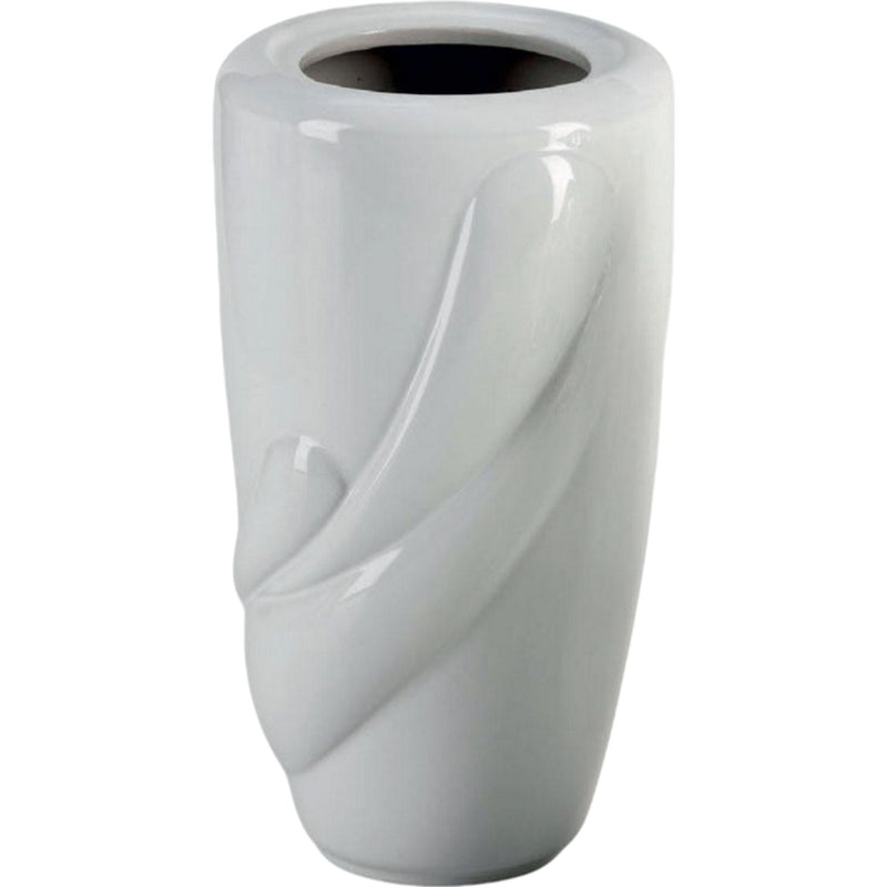 Vase funéraire Life 21x13cm - En porcelaine Blanc, au sol LIF154T