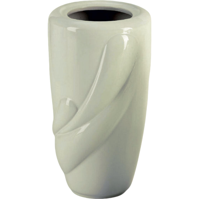 Vase funéraire Life 21x13cm - En porcelaine Ivoire, au sol LIF154T/A