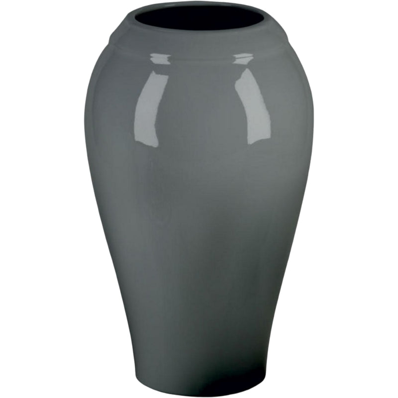 Vaso portafiori per cimitero Liscia 21x13cm - In Porcellana Grigia, a terra LI144P/G