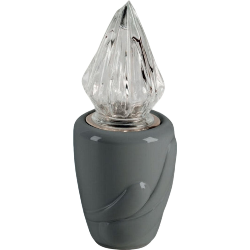 Lampe votive Life 10x10cm - En porcelaine Gris, au sol LIF156T/G