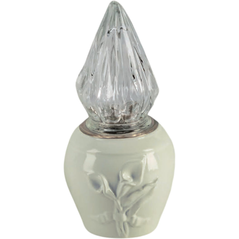 Lampe votive Calla 10x10cm - En porcelaine Ivoire, au sol CAL164T/A