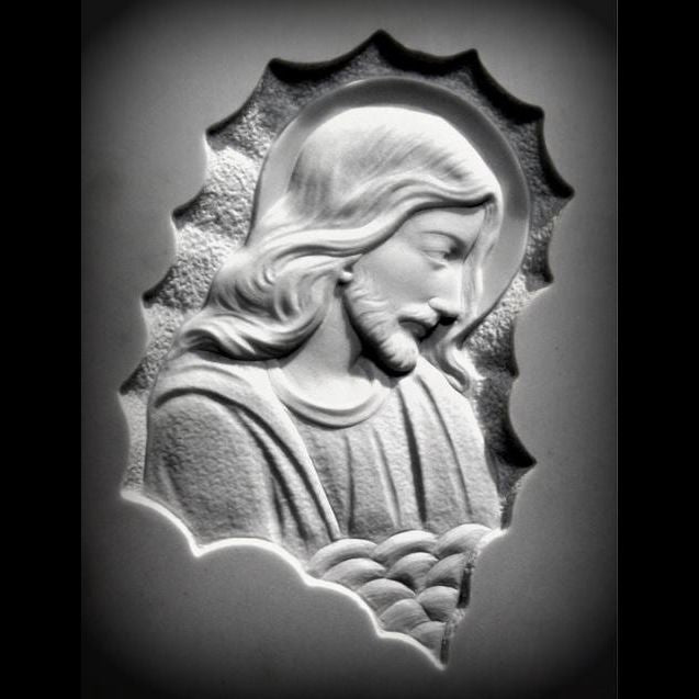 Bajorrelieve Cristo de perfil en oración - En mármol de Carrara, personalizable ART15