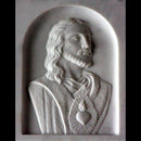 Bajorrelieve medio busto de Cristo con Sagrado Corazón - En mármol de Carrara, personalizable ART18