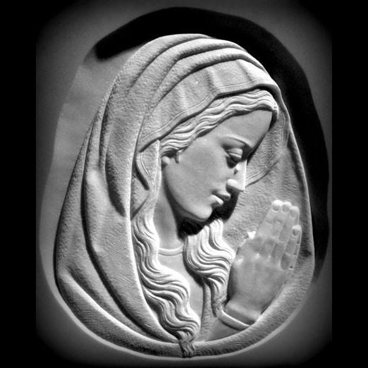 Flachrelief betende Madonna - Aus Carrara-Marmor, personalisierbar ART20