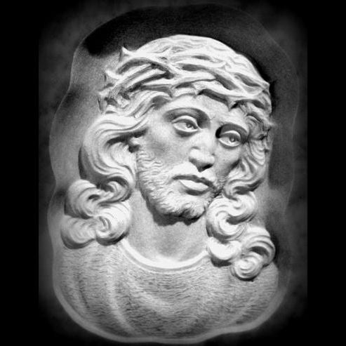 Bajorrelieve rostro de Cristo con corona de espinas - En mármol de Carrara, personalizable ART25