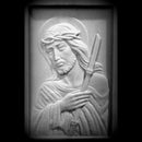 Flachrelief Christus der gute Hirte mit Stab - Aus Carrara-Marmor, personalisierbar ART26