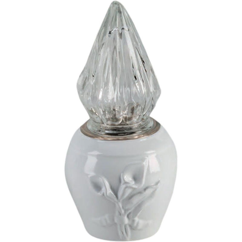 Lampe votive Calla 10x10cm - En porcelaine Blanc, au sol CAL164T