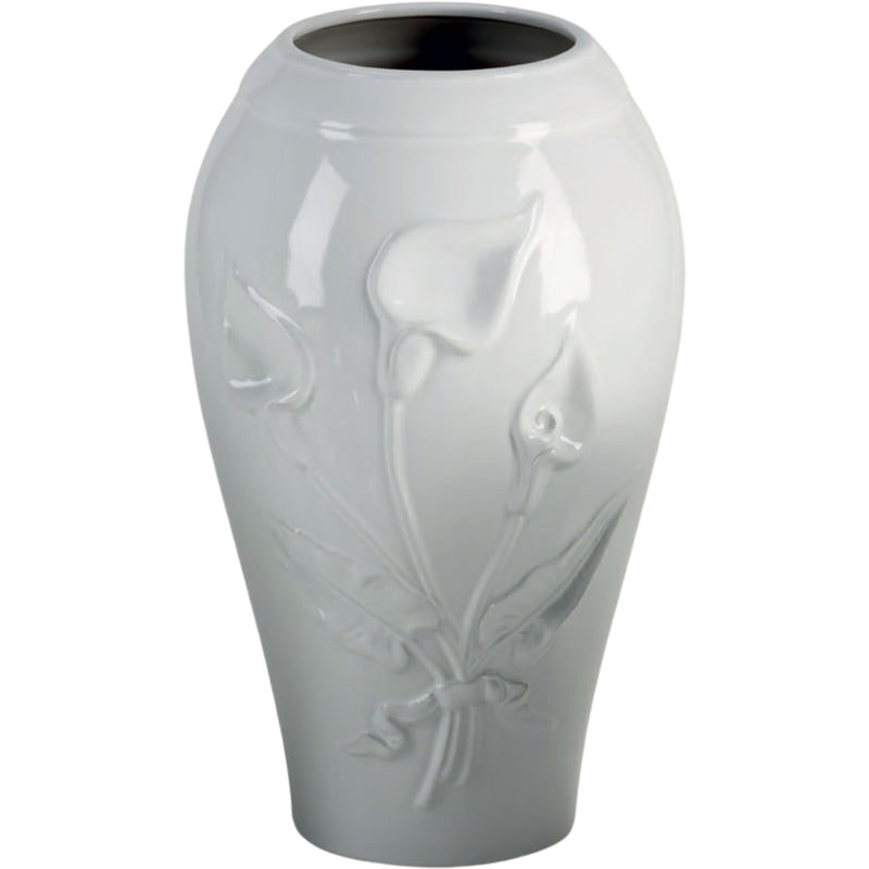 Vaso portafiori per cimitero Calla 21x13cm - In Porcellana Bianca, a terra CAL162T