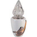 Lámpara votiva para cementerio Life 10x10cm - En porcelana Blanca con decoración dorada, de suelo LIF156T/ORO