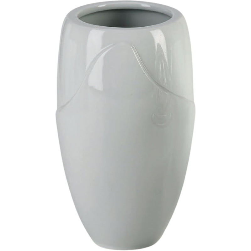 Vase funéraire Onda 21x13cm - En porcelaine Blanc, au sol ON168T