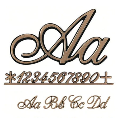 Letras En Bronce Para Lápidas Y Nichos - Fuente Cursiva 2000 - Letras