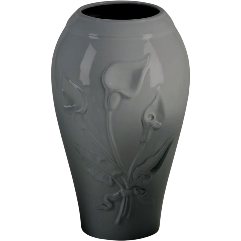 Vase funéraire Calla 21x13cm - En porcelaine Gris, au sol CAL162T/G