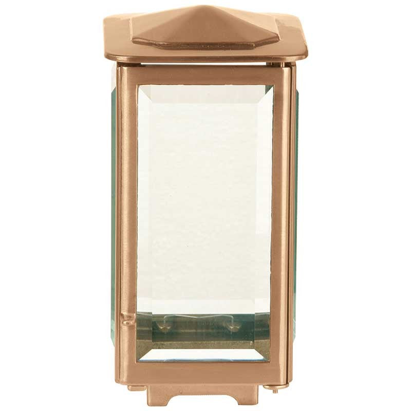 Lampe de cimetière pour bougies votives 25x12.5cm - Bronze, sur pied 1003-M13