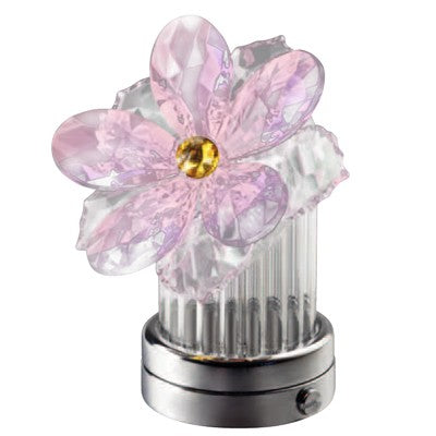 Fiamma per lampada votiva - Ninfea inclinata in cristallo rosa 8cm