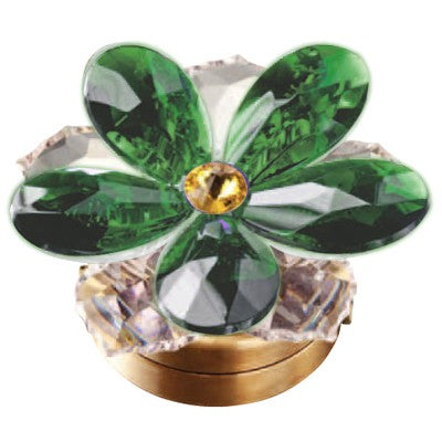 Fiamma per lampada votiva - Ninfea in cristallo verde 7,4cm
