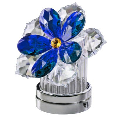 Flamme für Votivlampe - Schräge blaue Kristallseerose 10cm