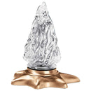 Farol luz a pilas para lápida empotrable 15cm - En bronce con llama de cristal tallado - De suelo 1044-F3