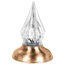 Farol luz a pilas para lápida empotrable 13,5cm - En bronce con llama de cristal tallado - De suelo 1053-F2