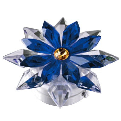 Fiamma per lampada votiva - Fiocco di neve in cristallo blu 12cm