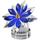 Cristales para la decoración de lapidas - Copo De Nieve Inclinado de cristal azul 12cm