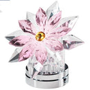 Cristales para la decoración de lapidas - Copo De Nieve Inclinado de cristal rosa 12cm
