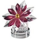 Cristales para la decoración de lapidas - Copo De Nieve Inclinado de cristal púrpura 12cm