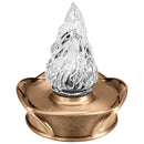 Farol luz a pilas para lápida empotrable 5,5cm - En bronce con llama de cristal tallado - De suelo 1136-F3