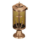 Farol portavelas para cementerio 22cm - De bronce, fijación a suelo 1164