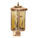 Lampe de cimetière pour bougies votives 20x10cm - Bronze, montage mural 1166