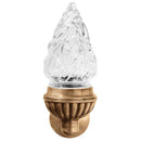 Farol luz a pilas para lápida 16cm - En bronce con llama de cristal tallado - De pared 1167