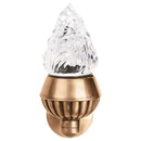 Farol luz a pilas para lápida 14cm - En bronce con llama de cristal tallado - De pared 1171