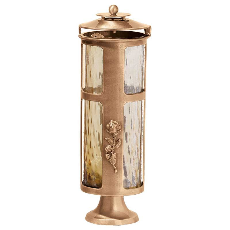 Lampada cimiteriale per lumini votivi 30cm - In bronzo, a terra 1176