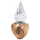 Farol luz a pilas para lápida 19x8cm - En bronce con llama de cristal tallado - De suelo 1258