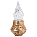 Farol luz a pilas para lápida 20x9,5cm - En bronce con llama de cristal tallado - De suelo 1285