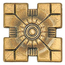 Borchia di supporto portante e decorativa per lapidi – In bronzo disponibile da 4x4cm e 5x5cm - Modello Fiore 1320