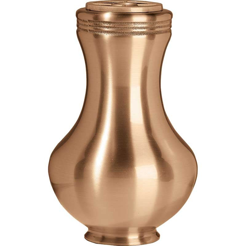 Vase à fleurs pour cimetière 28x18cm - Bronze, avec intérieur amovible - Sur pied 1343-P22