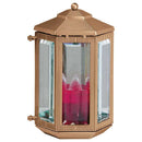 Farol portavelas para cementerio 25x14cm - De bronce, fijación a suelo 1541-M26
