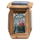 Farol portavelas para cementerio ad energia solare 18x10cm - De bronce, fijación a suelo 1551-M7