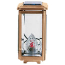 Farol portavelas para cementerio ad energia solare 24x12,5cm - De bronce, fijación a suelo 1554-M13