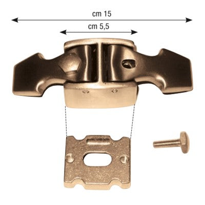 Chiavarda ancorante di fissaggio per nicchie e lapidi – In bronzo da 15cm (5,5cm di base) - Modello 1637-6MA