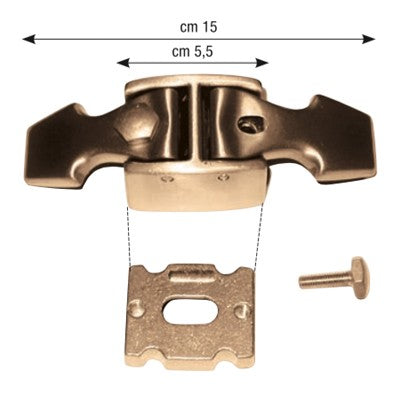 Clé d'ancrage pour niches et pierres tombales - Bronze 15cm (base 5.5cm) - Modèle 1637-6MA